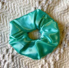 Load image into Gallery viewer, Satin Aqua Scrunchie
