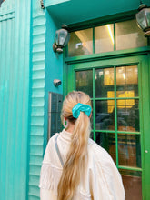 Load image into Gallery viewer, Satin Aqua Scrunchie
